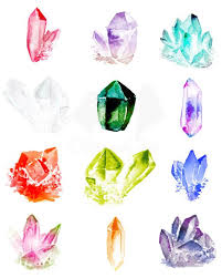 Watercolor Gemstones By Otterandfoxhome Crystal Art Crystal Drawing Art