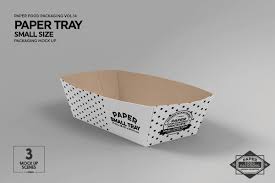 Paper Takeout Trays Packaging Mockup In 2020 Packaging Mockup Free Packaging Mockup Food Box Packaging