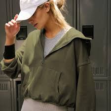 Buy Women Zipper Jacket Fashion Hoodie Casual Sportswear Hooded Sweatshirt  Sport Hoodie Zipper Drawstring Long Sleeve Top Jacket at affordable prices  — free shipping, real reviews with photos — Joom
