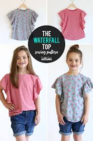 The Waterfall Top Pattern For Girls How To Sew A Ruffle Shirt It S Always Autumn In 2020 Girls Shirt Pattern Top Sewing Pattern Sewing Patterns Free