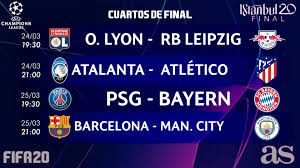 El sorteo realizado este viernes en suiza emparejó a barcelona que definirá su pase a semifinales frente a roma en la. Fifa 20 Simulamos En Directo Los Cuartos De La Champions Virtual Meristation