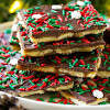 Next, pour the wet mixture over the ingredients in each sheet pan, splitting it evenly between the two. 3