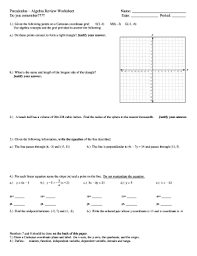 1) (x ) (y ) x y Fillable Online Precalculus Algebra Review Worksheet Bnameb Do You Remember Bb Fax Email Print Pdffiller