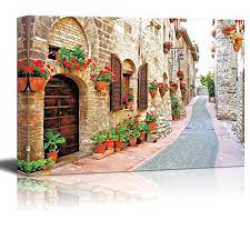 Check spelling or type a new query. Beautiful Scenery Landscape Of Picturesque Lane With Flowers In An Italian Hill Town Canvas Art Wall Decor 32 X 48 Buy Online In Angola At Angola Desertcart Com Productid 63468044