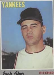 JACK ACKER 1970 TOPPS AUTOGRAPHED SIGNED AUTO BASEBALL CARD 43 YANKEES