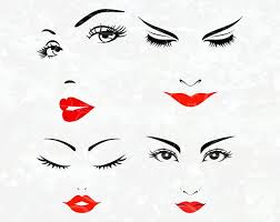 Women Face Clipart Svg Eyes Cricut Eyelashes Silhouette Eyebrows Shirt Women Face Clipart Decal Women Face Clipart De Clip Art Drawings Lips Painting