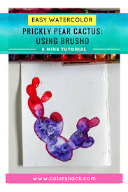 Because the cactus seeds take so long to germinate indeed, prickly pear cactus is a good choice for indoor gardeners who don't want to go to much bother. Watercolor Cactus Painting Series Prickly Pear Cactus With Brusho Crystals