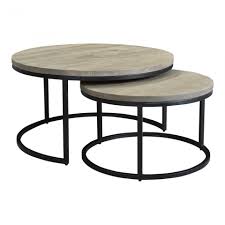 Drey Round Nesting Coffee Tables Set Of 2 Coffee Tables Moe S Wholesale Nesting Coffee Tables Round Nesting Coffee Tables Round Coffee Table Sets