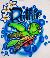 Airbrushed Tshirt Finding Nemo Turtle Sizes By Airbrushworld 18 95 Airbrush T Shirts Airbrush Shirts Airbrush Designs