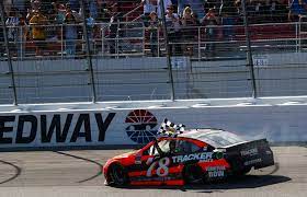 John fogerty will instruct drivers to start their engines at 3:37 p.m. Martin Truex Jr 78 Celebrates His Win After The Monster Energy Nascar Cup Series Kobalt 400 Auto Race At Las Vegas Motor Speedway In Las Vegas On Sunday March 12 2017 Miranda