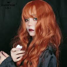 Wig Female Long Curly Hair Gothic Orange Big Wave Lolita Bob Bangs 68cm Anime Party Cosplay Wigs Heat Resistant Synthetic Hair Aliexpress Want to discover art related to orange_hair_loli_girl? aliexpress