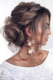 A Half Wrapped Low Bun Updo Bun Bangs Bun Hairstyles Are Exactly What You Are Looking Wedding Hair Inspiration Summer Wedding Hairstyles Hair Inspiration