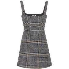 Alanre Backless Wedding Dresses Mermaid Gray Plaid Dress Tartan Plaid Dress Gray Mini Dresses