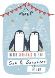 Get it as soon as wed, jan 6. Son And Daughter In Law Pair Of Penguins Personalised Christmas Card Moonpig