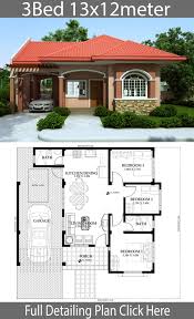 Home Design Plan 13x12m With 3 Bedrooms Home Design With Plansearch Model House Plan House Construction Plan Beautiful House Plans