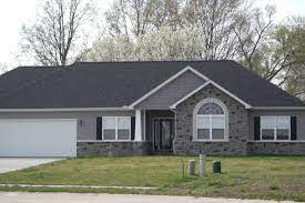 This ranch house plan gives you three bedrooms and two baths. Real Life Inspiration Gray House Exterior Ranch House Exterior House Paint Exterior