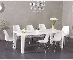 The Atlanta 200cm White High Gloss Dining Table With Celine Chrome Leg Chairs Is An Outstanding Addition To Your Dining Area Seating Up To 10 People The High Dining Table Table Dining