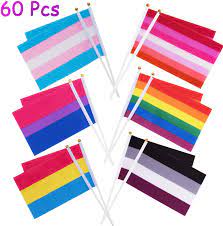 Auch bekannt als die alternative lesben flagge, die materialien: Whaline 60er Set Regenbogen Flagge Gay Pride Fahne Kleine Mini Flags Lesben Flags Lgbt Party Parade Dekorationen Transmann E V