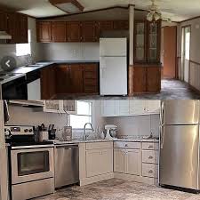 Before And After Images Of Mobile Home Kitchen Renovation Mobile Home Renovations Diy Kitchen Renovation Remodeling Mobile Homes