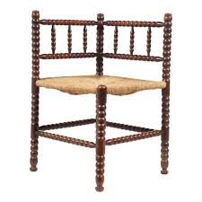 Antique Spindle Rush Seat Corner Chair Image 1 Of 8 Corner Chair Chair Antique Chairs