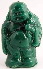Legend says that burning the buddha candle brings good luck & fortune, wealth, health, and joy to you. Standing Green Buddha Candle