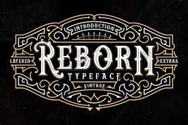 Reborn Layered Typeface Extras 17608 Other Font Bundles Lettering Typography Design Typeface