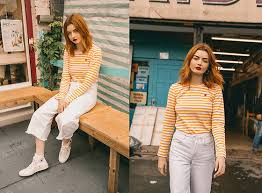 Hannah Louise Comme Des Garcons Play Striped Breton Shirt Yellow Breton Stripes Lookbook