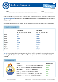 Sterke Werkwoorden Oefen Met Dit Werkblad De Sterke Werkwoorden In De Verleden Tijd In De Verleden Tijd Zijn Twee Soo Spellingsoefening Spellingsregels Taal