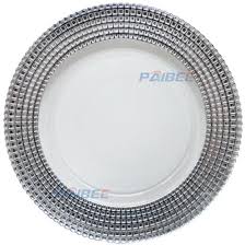 The gold are a nice gold color while the silver is more like a clear color. China Glass Charger Plate Decoration Plates Shining Gold Rim Clear Charger Plates China Charger Plates And Wedding Charger Plates Price