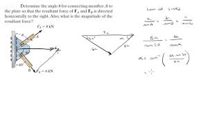 The magnitude of the resultant force f r can be determined by measuring the length of the diagonal pb and multiplying it by the scale of the diagram (1 cm =10 n in this instance). Finding Theta And Magnitude Of Horizontal Resultant Force Youtube
