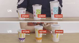Crazy Difference Between Us And Uk Drink Sizes 9gag