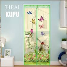 Tirai pintu magnet anti nyamuk terbuat dari bahan polyester lengkap dengan magnet dengan ukuran 210x45 cm. Tirai Pintu Magnet Anti Nyamuk Grosir Cirebon