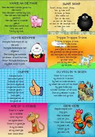 Afrikaanse Rympies Kids Poems Afrikaans Kids Preschool Learning