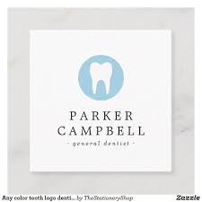 Any Color Tooth Logo Dentist Dental Minimalist Square Business Card Zazzle Com Teeth Logo Dental Logo Dentist