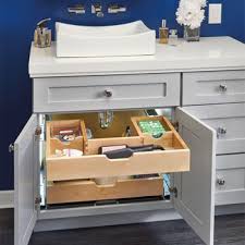 Do you assume bathroom vanity drawer organizer looks nice? For Bathroom Vanity U Shape Under Sink Pullout Organizer With Blumotion Soft Close Slides By Rev A Shelf Kitchensource Com