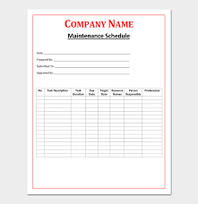 vehicle maintenance schedule template 10 for word excel