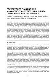 Trees are very useful for human life. Pdf Present Tree Planting And Management Activities In Four Rural Communities In Leyte Province The Philippines