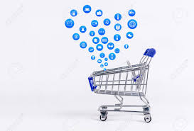 Select from premium shopping white background images of the highest quality. Shopping Cart With Shopping Icon On White Background Koncept Stock Photo Picture And Royalty Free Image Image 87959164