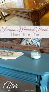 Homestead Blue Makes This Old Table New Again Fusion Mineral Paint Fusion Paint Furniture Blue Coffee Tables