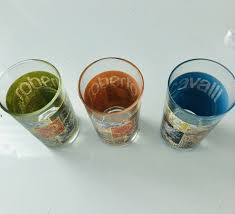 NEIMAN MARCUS Designer ROBERTO CAVALLI DRINKING JUICE GLASSES Set Of 3