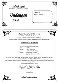 Contoh Undangan 40 Hari Wafat Kata Kata Undangan Pernikahan Undangan Contoh Kartu Nama