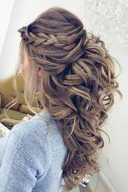 Take the side strands weave them into a braid, braid from the top and again from the side, merge all three into one braid. Half Up Half Down Wedding Hairstyles Updo For Long Hair For Medium Length For Bridemaids Hair H Long Hair Styles Easy Wedding Guest Hairstyles Long Hair Updo
