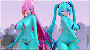 全身タイツのミク＆ルカで愛Dee｜俺の3Dエロ動画