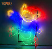 Outdoor LED Christmas Lighting String Rope Frame Pole Motif Lights