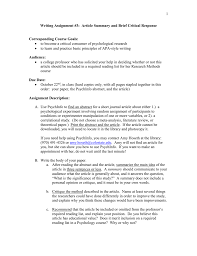 Psychological assessment of differential impairment in cerebral organic conditions and in schizophrenics. Writing Assignment 3 Article Summary And Response