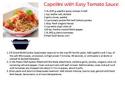 Tupperware Smart Multi Cooker Recipes Capellini With Easy Tomato Sauce Recette Tupperware Recette Tupperware
