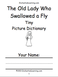 There was an old lady who swallowed a fly coloring page. The Old Lady Who Swallowed A Fly Enchantedlearning Com