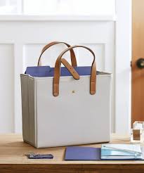 Handmade leather tote bag made to order by hand. Vegan Leather File Tote Gray Boon Supply