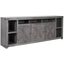 Picture Of Urban Farmhouse 84 Inch Tv Console Smoky Grey Urban Farmhouse Farmhouse Tv Console Rustic Tv Console