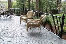 Concrete Patio With Railings Railing Idea Cement Decks Patio Idea Patio Living Google Search Concrete Patio Makeover Patio Railing Patio Design